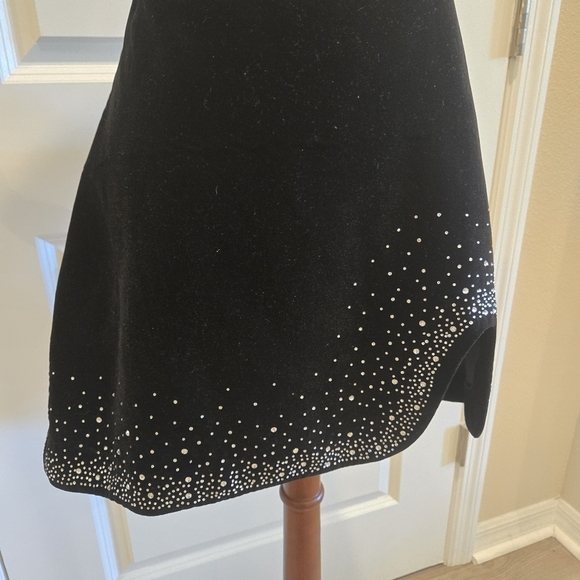 Zara NWT Black Rhinestone Velvet High-Waist Mini Skirt, Size XL - Picture 5 of 13